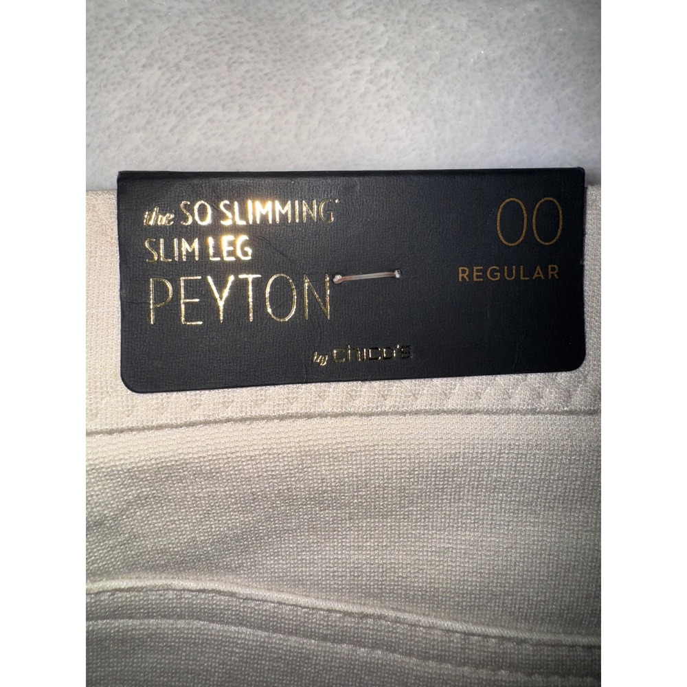 Chicos So Slimming Peyton Slim Leg Pants Cement Beige Size Chico 00 Reg US 2 NEW - Picture 5 of 9